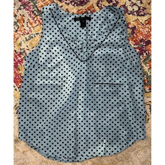 BLUE MARC BY MARC JACOBS POLKA DOT BLOUSE (M) - Picture 1 of 2